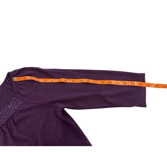 Christopher And Banks Purple Knit Top Petite PM Workwear Sequins Casual Office - Picture 12 of 13